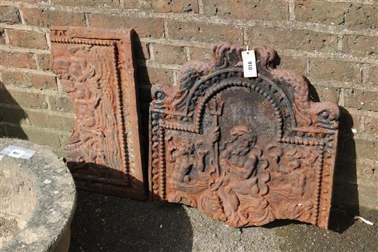 17th century style cast iron fireback(a/f)(-)